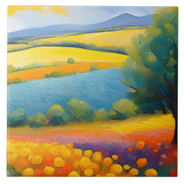 "Fleurs Tranquilles" weite Landschaft Provence Fliese