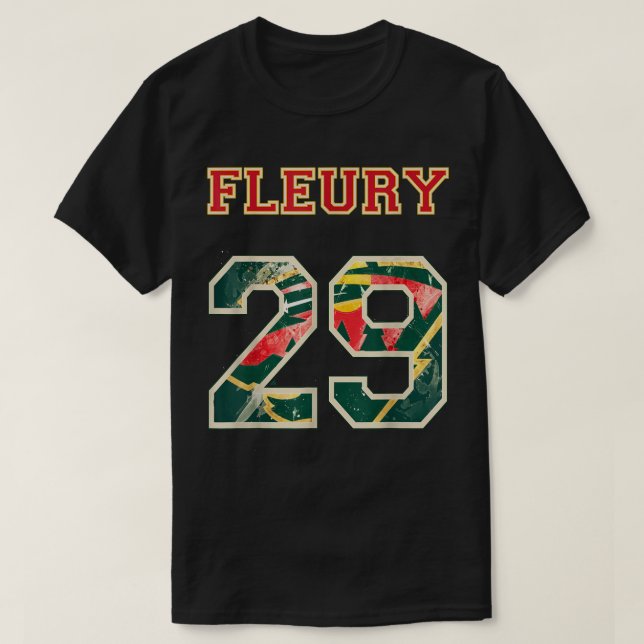 FLEURY 29 Wild-Goalie-Blume Minnesota Pro Ice Hoc T-Shirt (Design vorne)