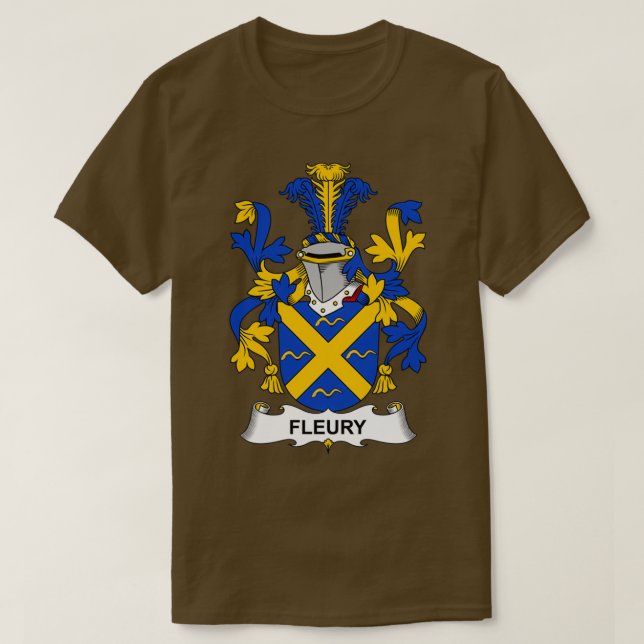 Fleury Coat of Arms Familienwappen T-Shirt (Design vorne)