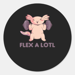 Flex a lotl Axolotl Pub für Fitness Sport Runder Aufkleber