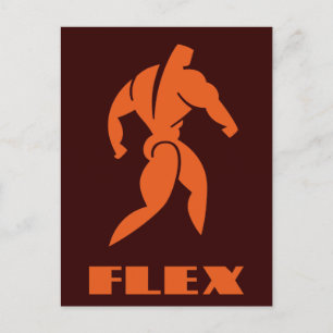 Flex-Bodybuilding Postkarte