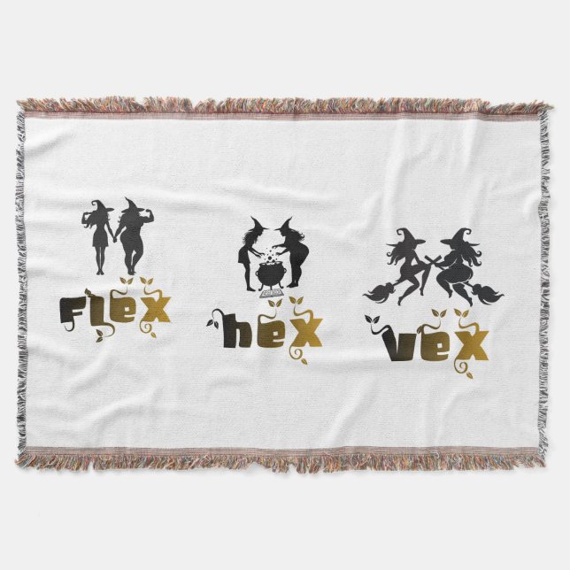Flex. Hex. Vex. Körperpositiv und diverse Hexen Decke (Vorderseite)