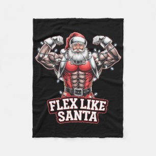 Flex Like Santa Claus Bodybuilder Weihnachtsgymnas Fleecedecke