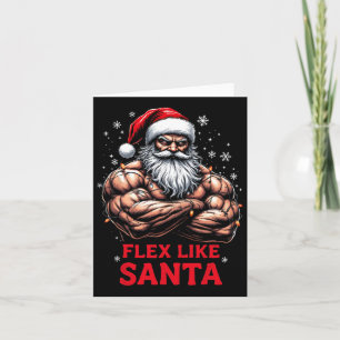 Flex Like Santa Claus Bodybuilder Weihnachtsgymnas Karte