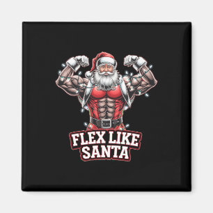 Flex Like Santa Claus Bodybuilder Weihnachtsgymnas Magnet