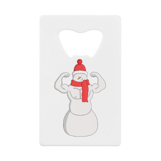 Flex Muscle Snowman Geldbeutel Flaschenöffner (Vorderseite)