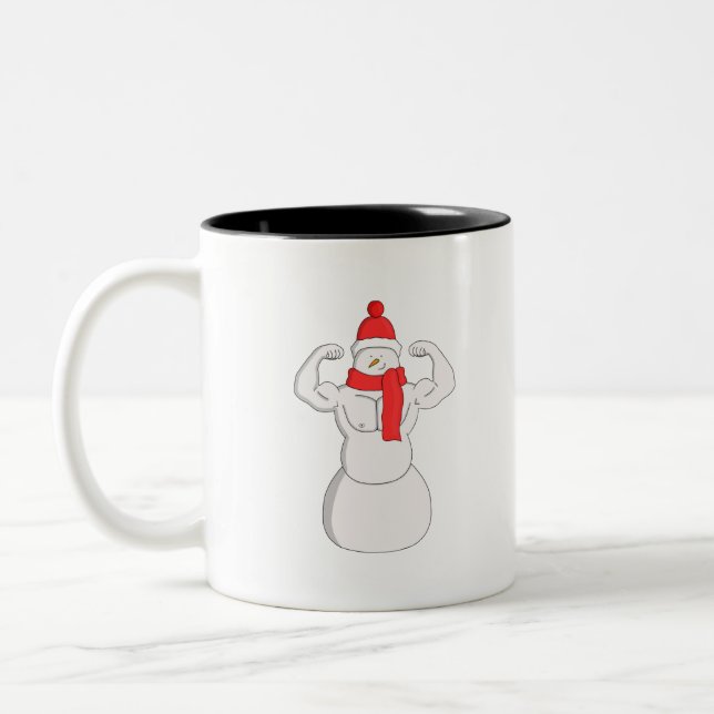 Flex Muscle Snowman Zweifarbige Tasse (Links)