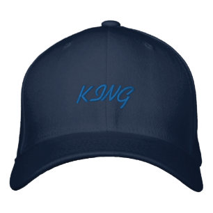 Flexfit Wolle Navy Color King Text Bestickte Baseballkappe