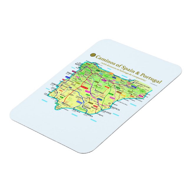 Flexible Camino Map Magnet (Linke Seite)
