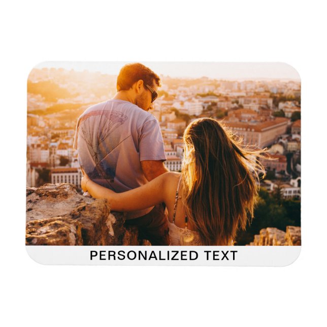 Flexible Darstellung von Foto und Text Magnet (Horizontal)