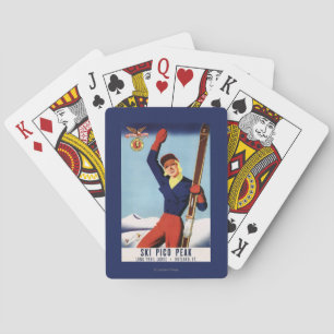 Flexible Flyer Pin-Up Skifahrerin Spielkarten