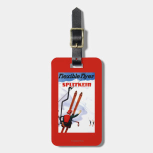 Flexible Flyer Splitkein Holzskier Promo Gepäckanhänger