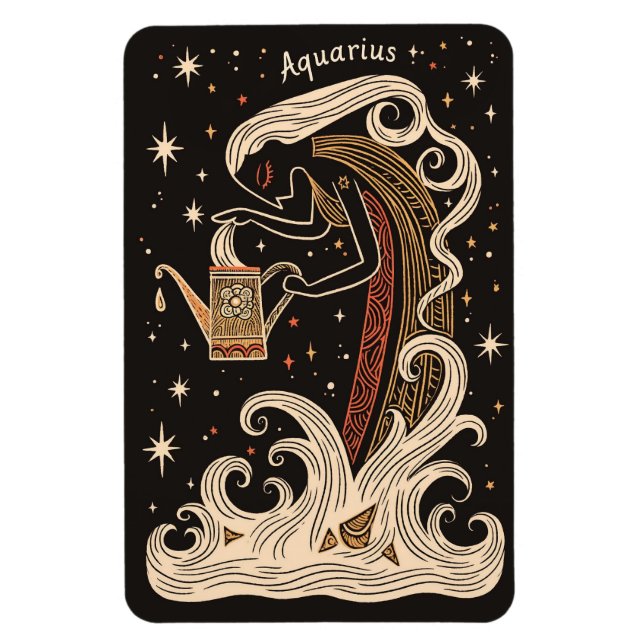 Flexible Magnet Aquarius Celestial Zodiac Art (Vertikal)