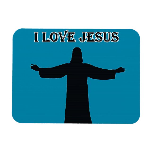 Flexible Photo Magnet  i love jesus  (Horizontal)