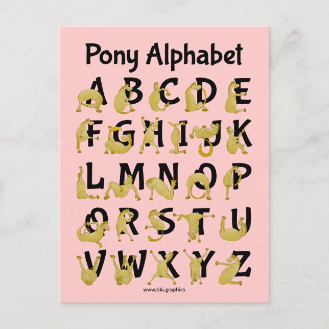 Flexible Pony | Alphabet Chart Postkarte (Vorderseite)