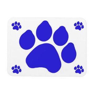 Flexibler Blauer Paw-Print Magnet