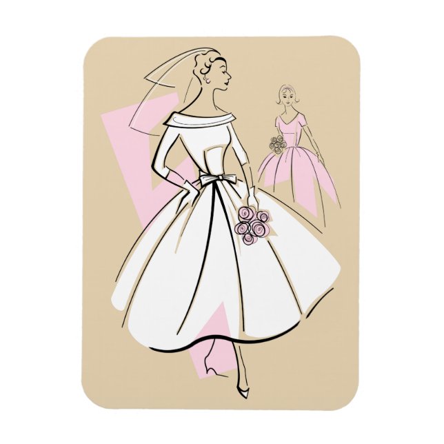 Flexibler Fashion Bride Neutral Group Magnet (Vertikal)