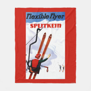 Flexibler Flyer Splitkein hölzerner SkisPromo Fleecedecke