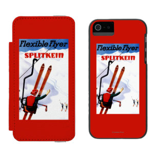 Flexibler Flyer Splitkein hölzerner SkisPromo Incipio Watson™ iPhone 5 Geldbörsen Hülle