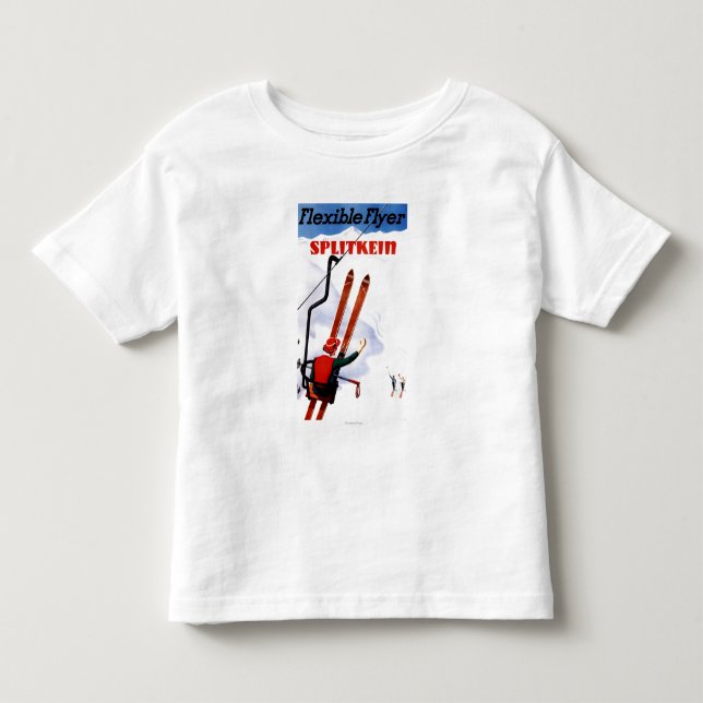 Flexibler Flyer Splitkein hölzerner SkisPromo Kleinkind T-shirt (Vorderseite)