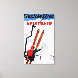 Flexibler Flyer Splitkein hölzerner SkisPromo Leinwanddruck