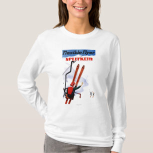 Flexibler Flyer Splitkein hölzerner SkisPromo T-Shirt