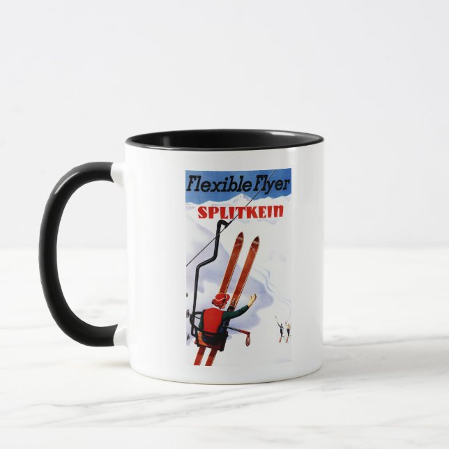 Flexibler Flyer Splitkein Holzskis Promo Tasse (Links)