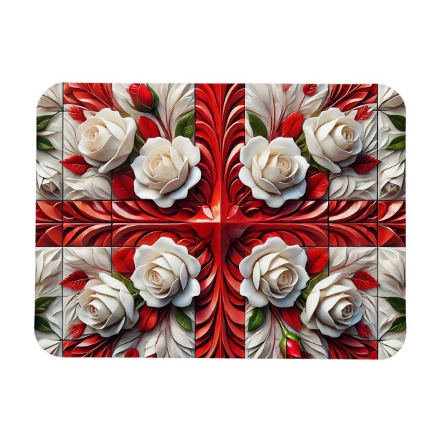 Flexibler Foto-Magnet mit englischer Rose Design Magnet (Horizontal)