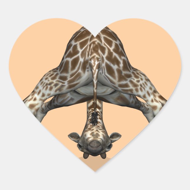 Flexibler Giraffe Herz-Aufkleber (Vorderseite)
