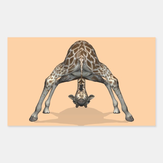 Flexibler Giraffe Rechteckiger Aufkleber (Vorderseite)