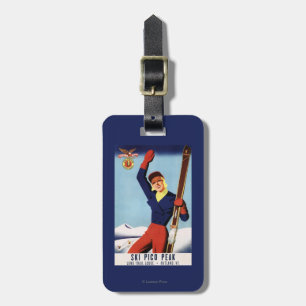 Flexibles Flyer Button-Oben Skifahren-Mädchen Gepäckanhänger