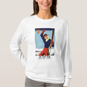 Flexibles Flyer Button-Oben Skifahren-Mädchen T-Shirt