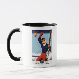 Flexibles Flyer Button-Oben Skifahren-Mädchen Tasse