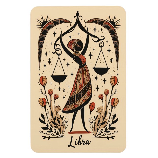 Flexibles Foto Magnet Libra Celestial Zodiac Art (Vertikal)