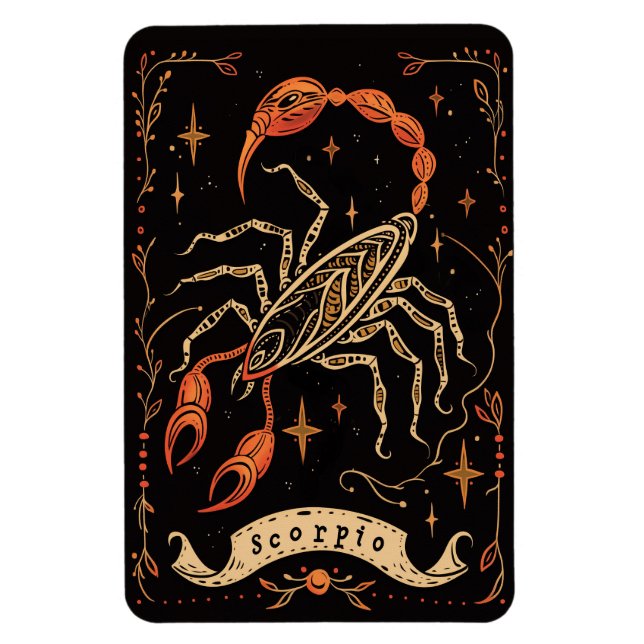 Flexibles Foto Magnet Scorpio Celestial Zodiac Art (Vertikal)