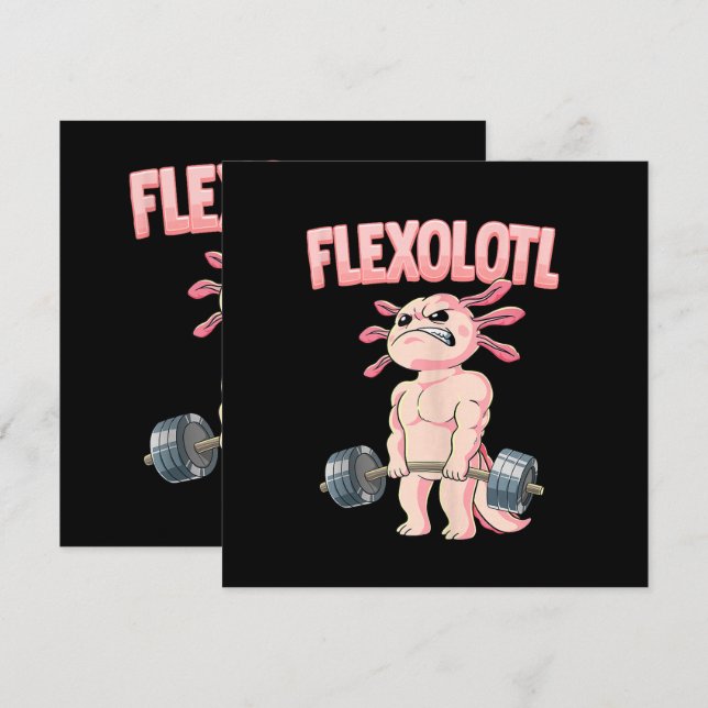 Flexolotl Axolotl Einladung (Vorne/Hinten)