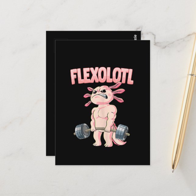 Flexolotl Axolotl Postkarte (Vorderseite/Rückseite Beispiel)