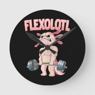 Flexolotl Axolotl Runde Wanduhr