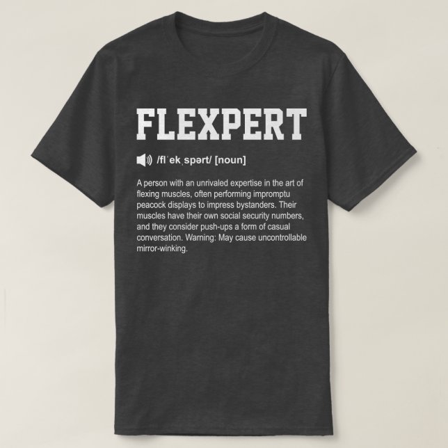 Flexpert Funny Dictionary Gym bedeutet T-Shirt (Design vorne)