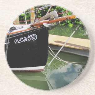 Flicka-Segelboot-Bugspriet-Sandstein-Getränkeunter Sandstein Untersetzer