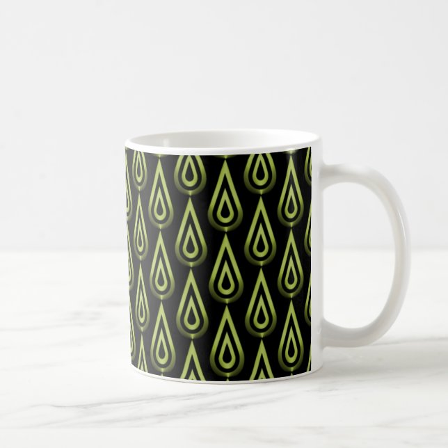 Flickende Flammen-Tasse, Olivengrün Kaffeetasse (Rechts)