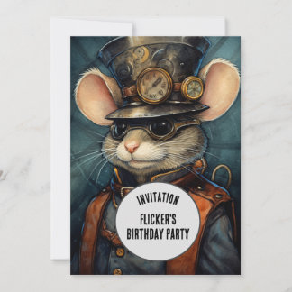 Flicker Cheesetail Steampunk Tierischer Individuel Einladung
