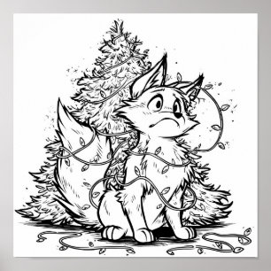 Flicker der Fuchs Weihnachtsgurke Färbseite Poster