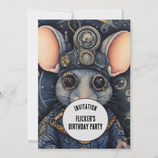 Flicker Squeakleton Steampunk Animal Individuelle  Einladung