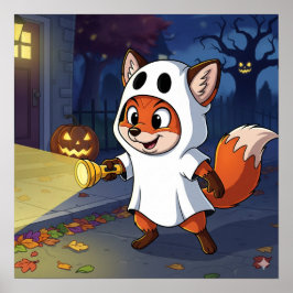 Flicker the Fox - Halloween Ghost Poster