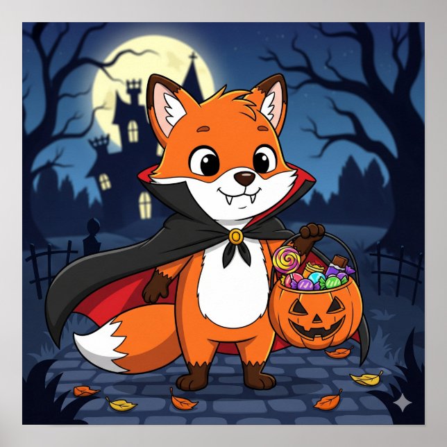 Flicker the Fox - Halloween Vampire Poster (Vorne)