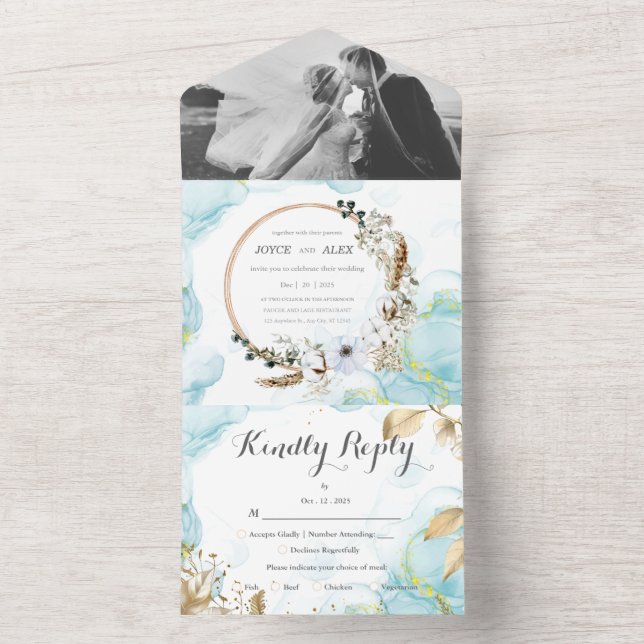 Flickermuse All in one Wedding Invitation Card Einladung (Innen Boden)