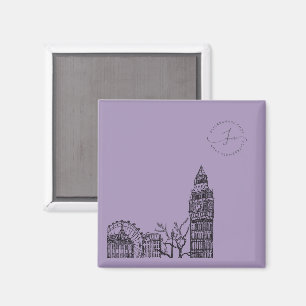 Flickermuse Floral Color Tone Sketch Magnet