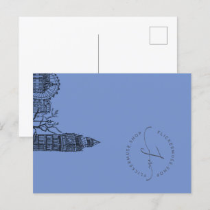 Flickermuse Floral Tone Sketch Postkarte