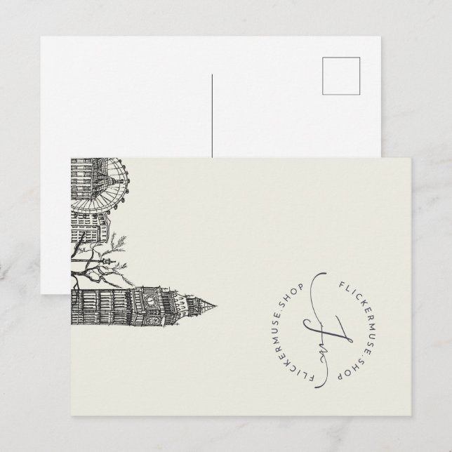 Flickermuse Mocha Mousse Tone Sketch Postkarte (Vorne/Hinten)